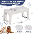 XIAZ Elevated Dog Bowls Large Breed Raised Dogs Bowl Stand Large/Medium Sized Dog Slow Feeder Dogs Bowls Food Water Stands 5 Heights Adjustable 9/11/12/14in Pet Feeder Dish Station