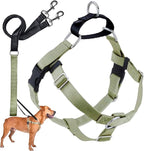 2 Hounds Design Freedom No Pull Dog Harness, Adjustable Harness and Leash Set, Easy Walking & Comfortable Control, Fits Small, Medium & Large Dogs, Solid Colors, Made in USA, 1" XL, Tan