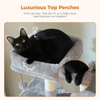 70 inch Sturdy Cat Tree for Indoor Cats Extra Large Cat Tower with Scratching Post, Hammock, Cat Condo for Adult Cats Kittens