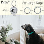 Large Dog Bells, Collar Loud Bells, Pet Tracker，Pet Loss Prevention, Handmade Metal(Silver)