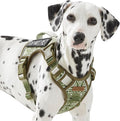 Service Dog Vest Harness with 2 Velcro Patches, No Pull Dog Harness for Walking Training Hiking, Metal D-Rings Easy on/Off Neck Buckle Reflective Strips Soft Padded Handle, Green