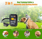 DOTSTAR Dog Training Pet Collar Anti Barking Electric Collar 2 in 1 System, Dual Independent Automatically Switch System, Anti Barking Dog Training Device, Waterproof Rechargeable Dog Collar
