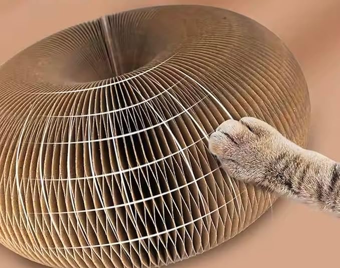 Interactive Cat Scratcher with a Toy