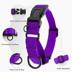 Martingale Collar for Dogs, Adjustable Soft Nylon Dog Collars with Special Design Cute Patterns (Purple, M (1" x 15.5"-19.5"))