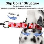 Martingale Collar for Dogs with Buckle Adjustable Nylon Slip No Pull Training Dog Collars (Pink Strawberry, Small)