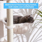 Hey-brother Wooden Cat Tree, 66.1“ Cat Furniture with Scratching Posts, Modern Cat Tower with hammocks, Toys, cat condo, Rustic Gray MPJ120SG
