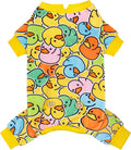 KYEESE Dog Pajamas Velvet Pet Coat Stretchy Doggie Costumes Soft Doggie Pajamas for Small Dog Colorful Duck Printing Pets Pjs Comfy Dogs Clothes Stretchable Pet Jammies Soft Dogs Onesie, X-Large