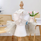 Furbabycare® Elegant Sweet Fashion Puppy Dog Blingbling Princess Skirt Pet Dog Lace Cake Camisole Tutu Dress I-Camellia X-Small