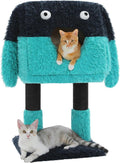 PEQULTI 31" Cat Tree for Indoor Cats, Multi-Level Cat Tower with Cozy Cat Condo Clearance Prime, Blue