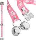 PoochieBells Dog Doorbell, Dog Potty Training Bells, Dog Safe USA-Made w/Perfect Sound,Dog Trainer Approved, Housetraining Made Easy & Quick, Sig Tracks Pink