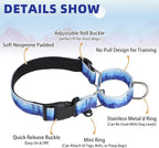 KOOLTAIL Martingale Collar for Dogs for Small Medium Large Dogs, Soft Padded Nylon No Pull Dog Collar with Buckle, Adjustable No Slip Heavy Duty Durable Puppy Training Collar for Boys Girls, Blue M