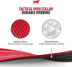 Tuff Pupper Tactical Dog Collar with Handle | Heavy Duty Adjustable Dog Collar | Military Nylon Collar for Medium Dogs | Quick-Release Buckle | Soft Padded Comfort | Training Control (Red, Medium)