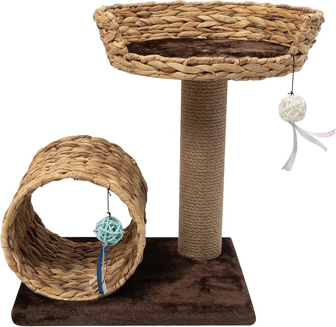 Cat Scratching Post,Cat Scratcher Tree Tower Scratching Posts for Indoor Cats with Cat Toy Mouse Hole and Interactive Ball for Kittens Adults Cats
