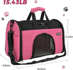 Zavothy TSA Airline Approved Soft-Sided Pet Carrier for Small to Medium Cats and Puppies, Up to 15 Lbs – Collapsible Travel Carrier for Dogs & Cats, Pink