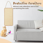 2 Pack Cat Door Toy 7.87"x19.69" Sisal Door Cat Scratching Mat with a Mouse Play Toys Double Use Hanging Scratcher Wall Floor Mount Kitty Scratching Pad for Indoor Kitten with Hemp Rope