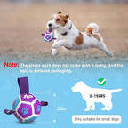QDAN Small Dog Toys, Puppy Balls, Dog Balls with Straps for Small Breed, Soccer Ball for Dogs, Puppy Toys, Dog Birthday Gift (Purple Blue, 3.5 inch)