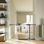 Cumbor 2 Pack 29.7-51.5" Extra Wide Baby Gate for Stairs, Mom's Choice Awards Winner-Dog Gates for Doorways, Pressure Mounted Walk Through Pet Gate Indoor, Safety Auto-Close Child Gate for Kid,Brown