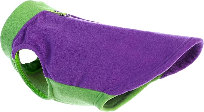 Gooby Half Stretch Fleece Vest Sweater - Purple, Medium - Warm Pullover Jacket with D-Ring Leash - Winter Small Dog Coat - Cold Weather Clothes for Small Dogs Boy or Girl
