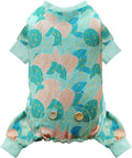 KYEESE Dog Pajamas Soft Dogs Clothes Pet Coat Velvet Dog Pajamas Small Sized Dogs Comfy Doggie Jammies Onesie Stretchy Doggie Pjs Pet Costume with Cactus Pattern, Small