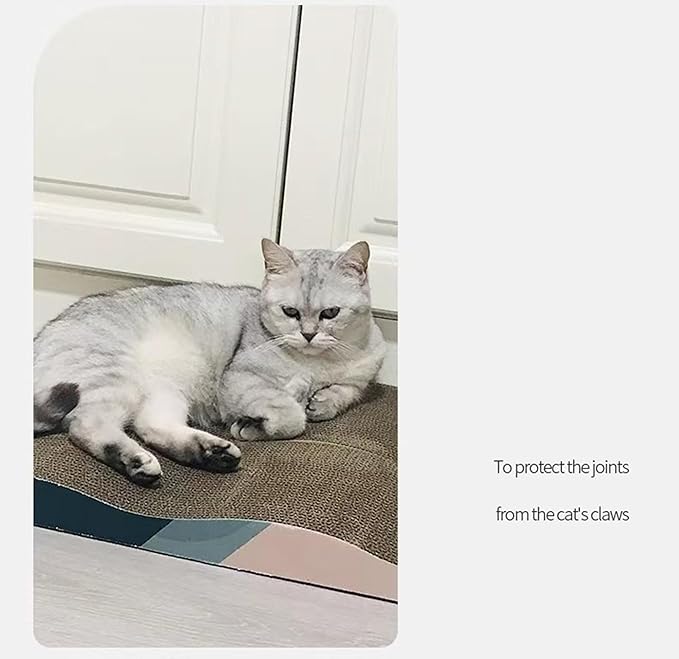 Wavy cat Scratch Board, Made eco-Friendly Corrugated Paper, pet cat Toy, Indoor cat Scratch pad, usable on Both Sides (1pcs)