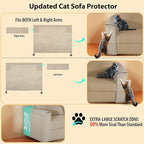 Couch Protector from Cat Claws - Color Matched Cat Scratch Pad for Both Side Arm,Couch Cover for Cats with Expanded Coverage Sisal Area, Universal Fit and No Left/Right Needed (Beige)
