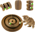 Kitty Kurlz Cat Toys, Magic Organ Cat Scratcher Board with 2 Bell Balls,Twisty Paws Cat Toy Foldable＆Changeable, Interactive Kitty Curls for Indoor Cats Physical & Mental Exercise-Coffee Brown
