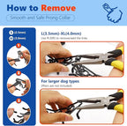 Supet Dog Prong Collar, Adjustable Pinch Training Collar with Quick Release Buckle for Small Medium Large Dogs(Packed with One Extra Links)