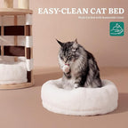 YITAHOME Stable Pine Wood Cat Tree, Multi-Level Cat Tower with Cat House, Observation Perches, Plush Bed, Sisal Scratching Posts & Interactive Balls, Cat Furniture