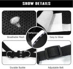 FEimaX Dog Harness and Leash Set for Walking, Soft Mesh Adjustable Easy Control Lightweight Cat Vest Harnesses with Reflective Strips, Escape Proof Small Dogs Cats Vests (Cowblack, Large)