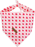Elegant little tail Valentine's Dog Bandana - Red Heart Pet Bandanas Washable Bib Kerchief Scarf Cute Adjustable Pet Bandanas for Small Medium Dogs