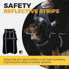 Lelepet Waterproof Dog Jacket with Harness Built in Warm Dog Winter Coat, Reflective Jacket Fleece Jacket, Dogs Coats for Small Dogs, Cozy Thermal Pet Snowsuit for Cold Weather, Shih Tzu, Black, S