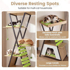 PETSITE 73-inch Tall Modern Cat Tree, Multi-Level Wooden Cat Tower with Scratching Pad, Multiple Platforms with Soft Removable Pads, Condo, and 3 Dangling Balls, Ideal for Indoor Cats (Natural)