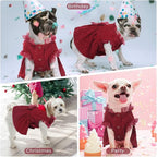 Kuoser Dog Dress, Cute Dog Dresses for Small Dogs Girl Elegant Puppy Tutu with Bow-Knot, Doggie Princess Costume Pet Outfit for Birthday Party Christmas Halloween Wedding, Red S