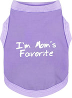 Cozy Sleeveless Canine Wear Dog Clothes, Soft, Lightweight, and Breathable Cotton Dog Shirt with I'm Mom's Favorite Print.Vest Tank Top Ideal for Small, Medium, and Large Breeds Light Purple 3XL