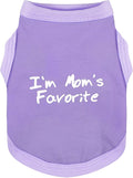 Cozy Sleeveless Canine Wear Dog Clothes, Soft, Lightweight, and Breathable Cotton Dog Shirt with I'm Mom's Favorite Print.Vest Tank Top Ideal for Small, Medium, and Large Breeds Light Purple L