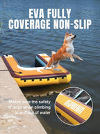 Niphean Dog Pool Ramp(Full-Coverage Non-Slip Deck), Stable Pup Plank with 200lbs/240lbs Capacity, Inflatable Dog Ramp for Pool, Boat & Dock, Safe & Durable Ladder for Large Pets to Easy Water Access