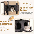 BestOffice 81 Inch Cat Tree, Multi-Level Cat Tower with Condo, Perches, Sisal Scratching Posts, Climbing Ladder,Indoor Activity Center Play House for Kittens & Adult Cats, Dark Gray