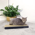 AMZNOVA Cat Scratcher Rescratch Cat Scratching Board, Scratching Pad with Catnip for Indoor, Flat Cardboard Scratcher Scratch Board for Kitten, Narrow, Textured Black