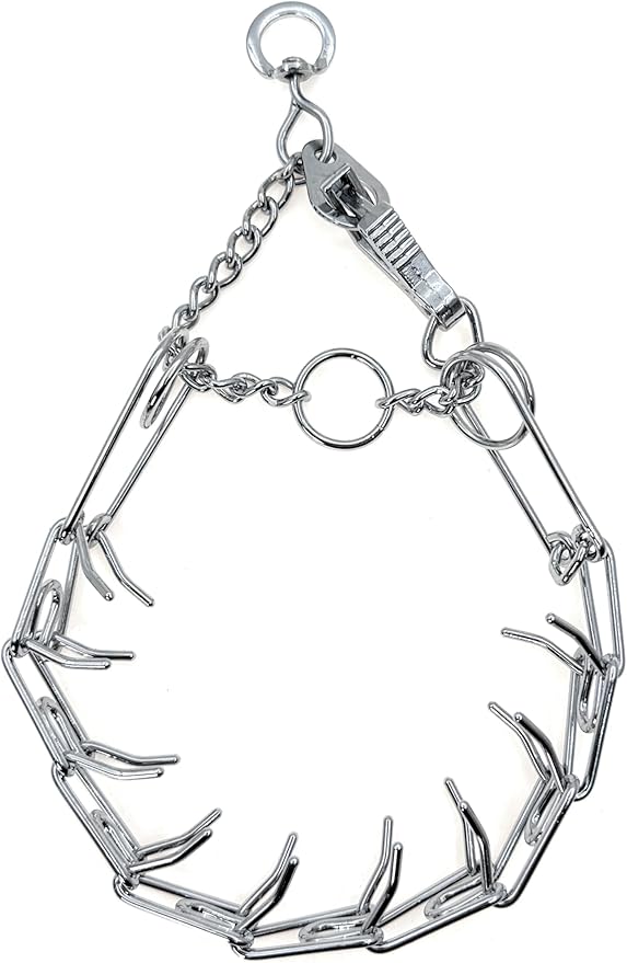 Prong Pinch Dog Collar, No Pull Dog Collar Adjustable Quick Release Dog Training Collar with Quick Release Buckle for Small Medium Large Dogs (M)