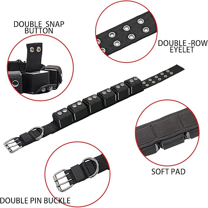 Tactical Weighted Dog Collar - Weights for Training & Exercise - Small, Medium, Large Dogs