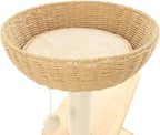 59" Big Modern Cat Tree, Multi-Level Cat Climbing Frame for Indoor Cats Tall Cats Tree with Cat Nest and Space Capsule Cat Tower with Sisal Scratching Posts Solid Oak Cat Condo