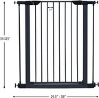 MidWest Homes for Pets 39-Inch High Walk-Thru Pressure Mounted Steel Dog Gate, Expands to 38 Inches Wide, Includes 3-inch Extensions, Textured Graphite