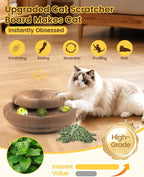 2PCS Upgraded-Magnetic Kitty Kurls Cat Scratcher Toy, Interactive Cardboard Cat Toy for Mental Physical Exercise, Multi-Shape Magic Organ Cat Toy for Indoor Cats Infinite-Flip, Brown/Orange, M