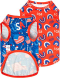 CuteBone 4th of July Dog Shirts 2-Pack Soft Pet Clothes Breathable Summer Vest for Small Puppy and Stretchy Cat Apparel 2BX18S