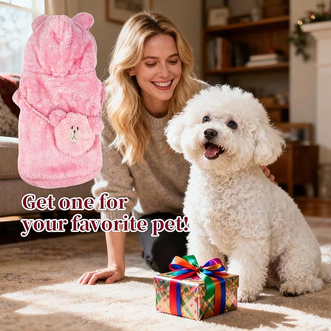 Dog Jackets for Small Dogs Clothes for 8 to10 lbs - Cute Dog Fleece Jacket Winter Small Dogs Coat Back Length 11-13" Suitable for Cold Weather