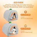 Dog House Indoor for Small Dogs, 2-in-1 Enclosed Dog Bed with Cover Cave & Curtain, Dog Tent with Plush Washable Cushion, Inside Dog House for Pets Under 5.5 lbs(Grey, S)