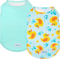 KYEESE 2Pack Dog Cooling Shirt, Breathable Dog Shirt for Small Dogs, Sun Protection Dogs Cooling Vest Tank Top, Lightweight Soft Sleeveless Summer Puppy Clothes, Duck+Blue, S