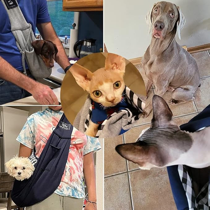 CUBY Dog and Cat Sling Carrier - Hands Free Reversible Pet Papoose Bag - Soft Pouch and Tote Design - Suitable for Puppy, Small Dogs Cats Outdoor