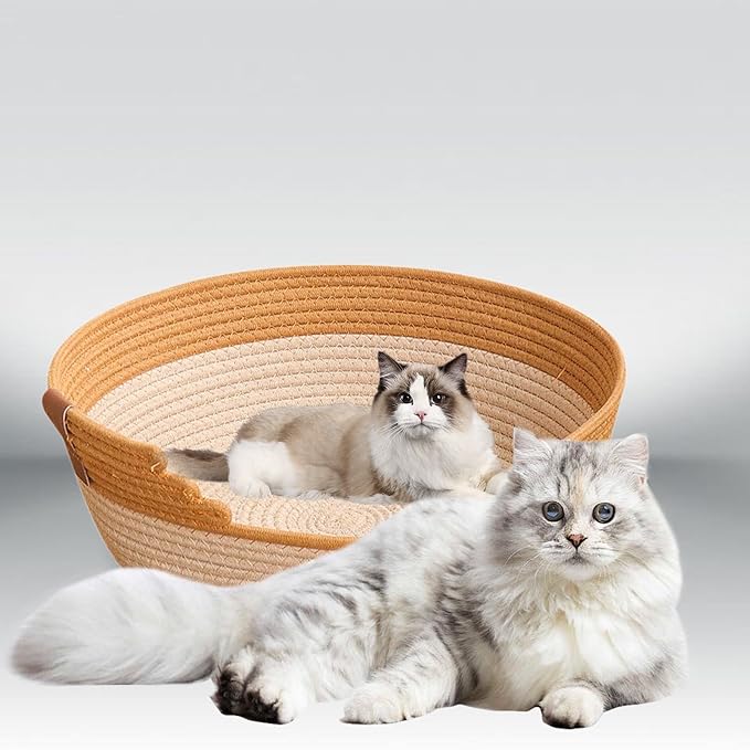 Cat Bed Basket, Comfortable Lounge Bed, Grinding Claws, Scratching Resistant Cat Scratcher Rest Nest for Indoor Cats, XL