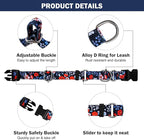 Hikiko Martingale Collar for Dogs Cute Floral Dog Collar for Small Medium Large Dogs Soft Nylon Flower Dog Collars (Plum Blossom,Large)